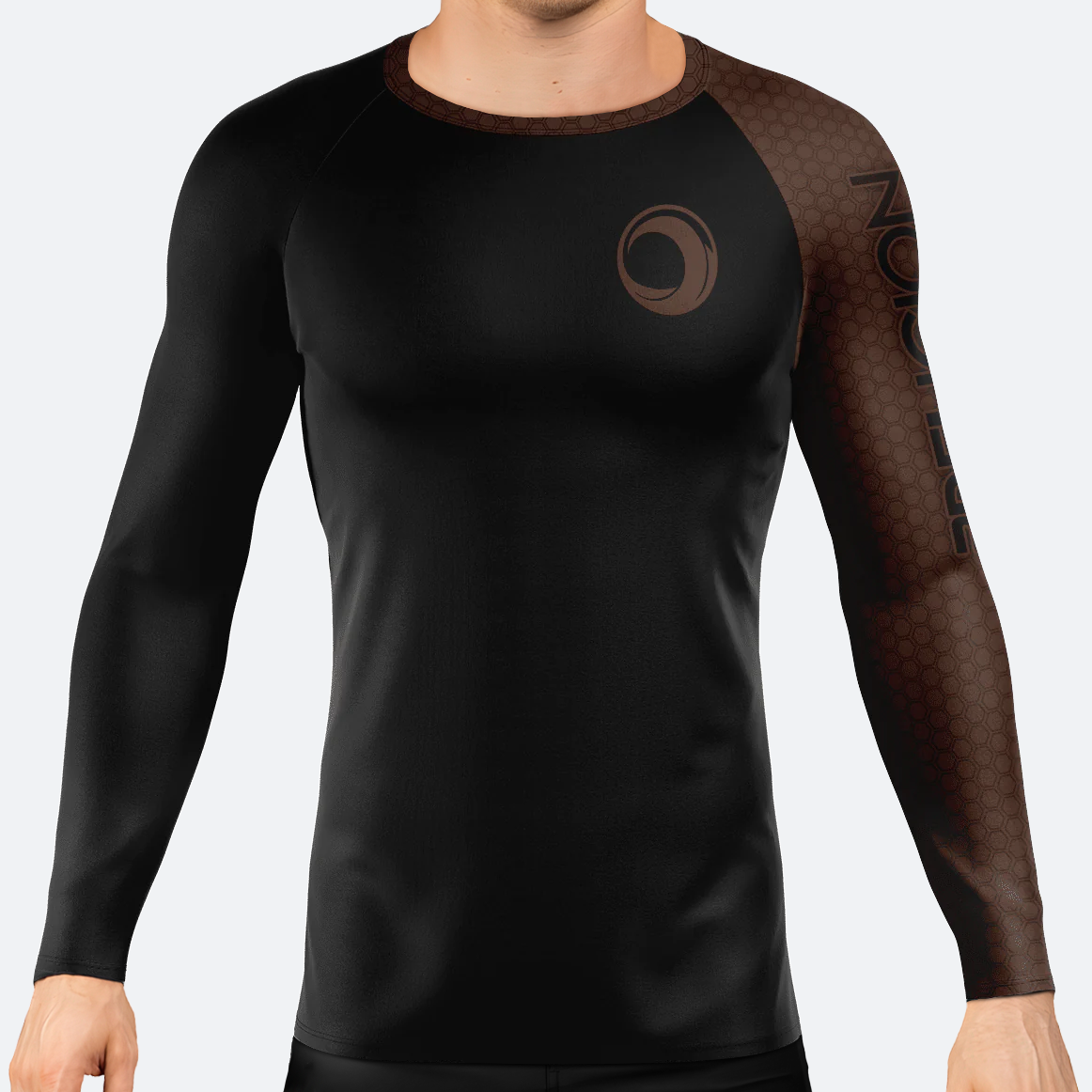 BJJ Religion Fundamental Ranked Rashguard Brown XS