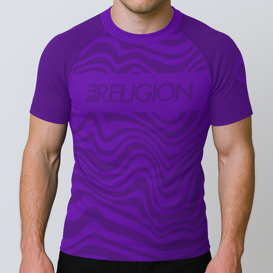 BJJ Religion Ranked Short Sleeve Rashguard Purple XS