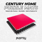 Reversible Home BJJ Puzzle Mats (4 Pack) 1" Black/Red