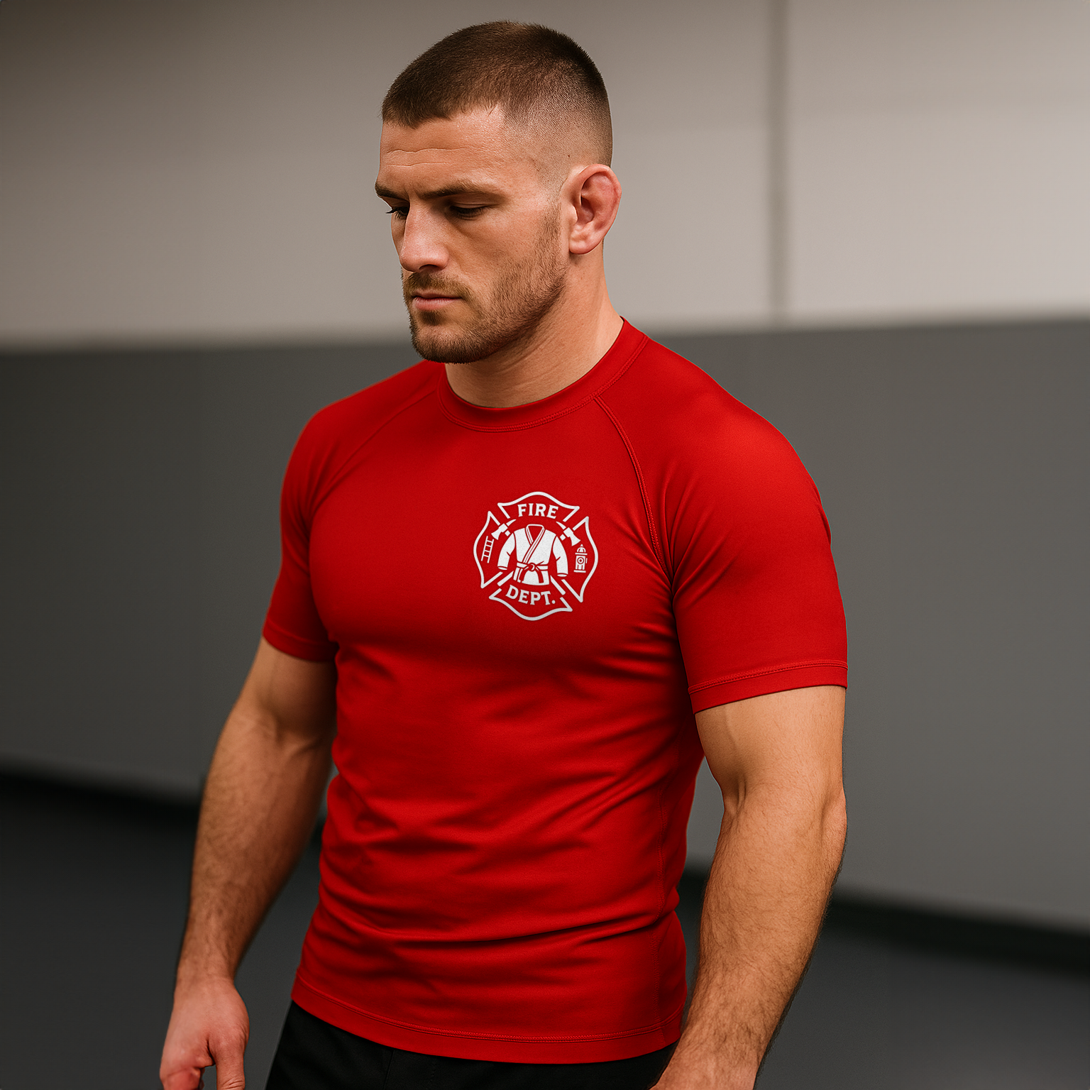 Firefighter Short Sleeve Rashguard - Red
