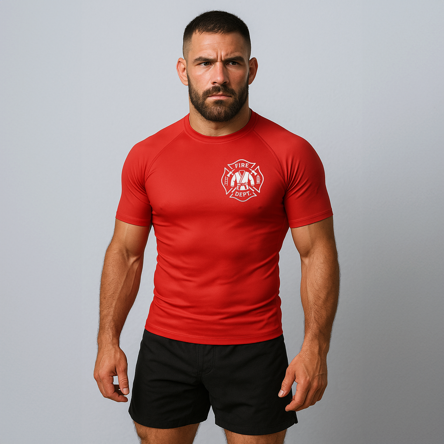 Firefighter Short Sleeve Rashguard - Red