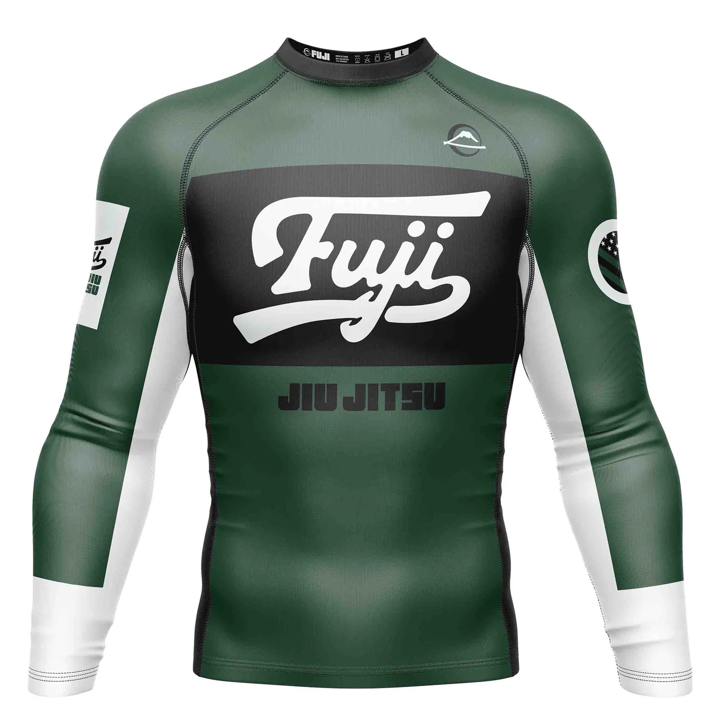Fuji Script Long Sleeve Rashguard Green XS