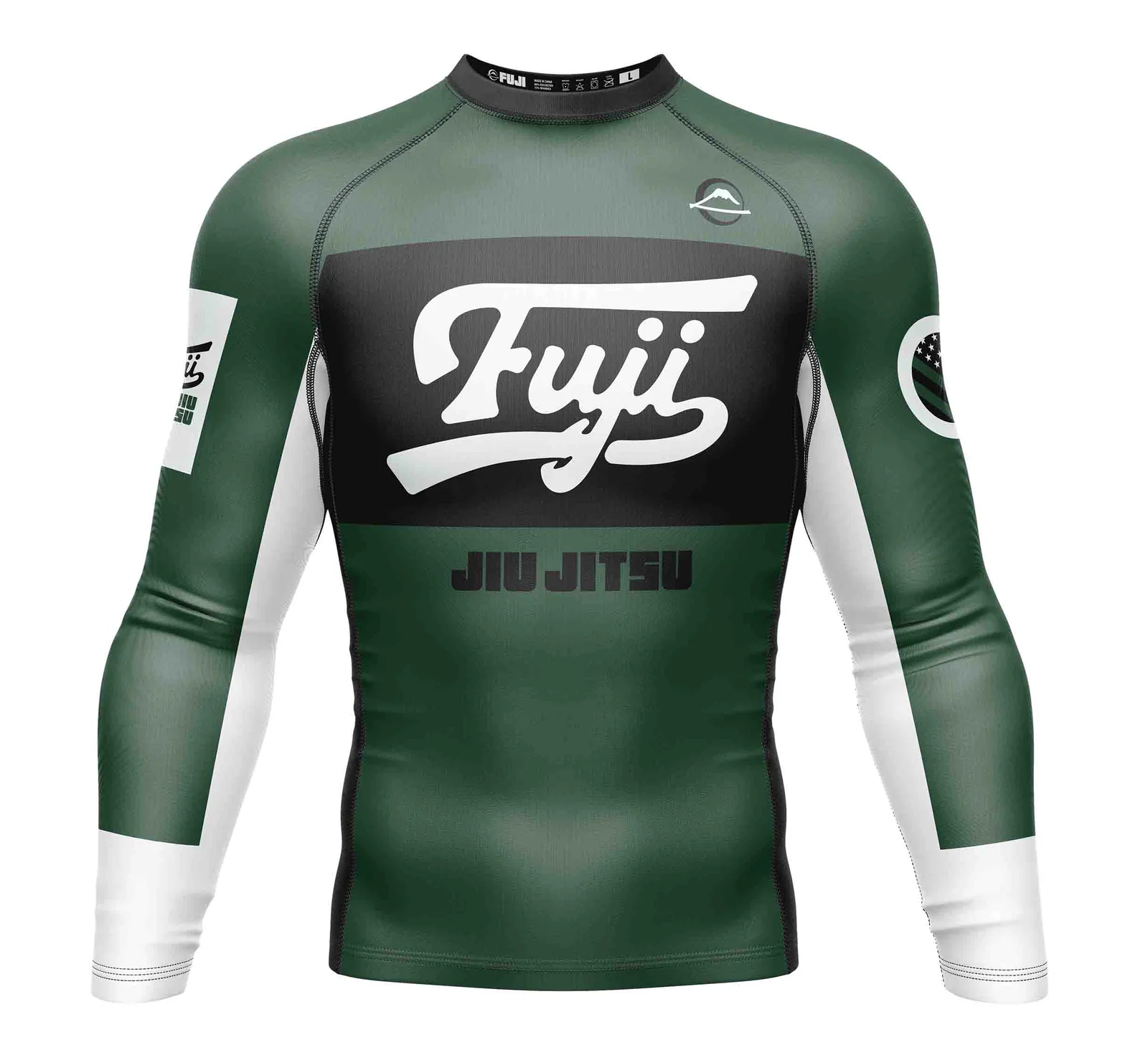 Fuji Script Long Sleeve Rashguard Green XS