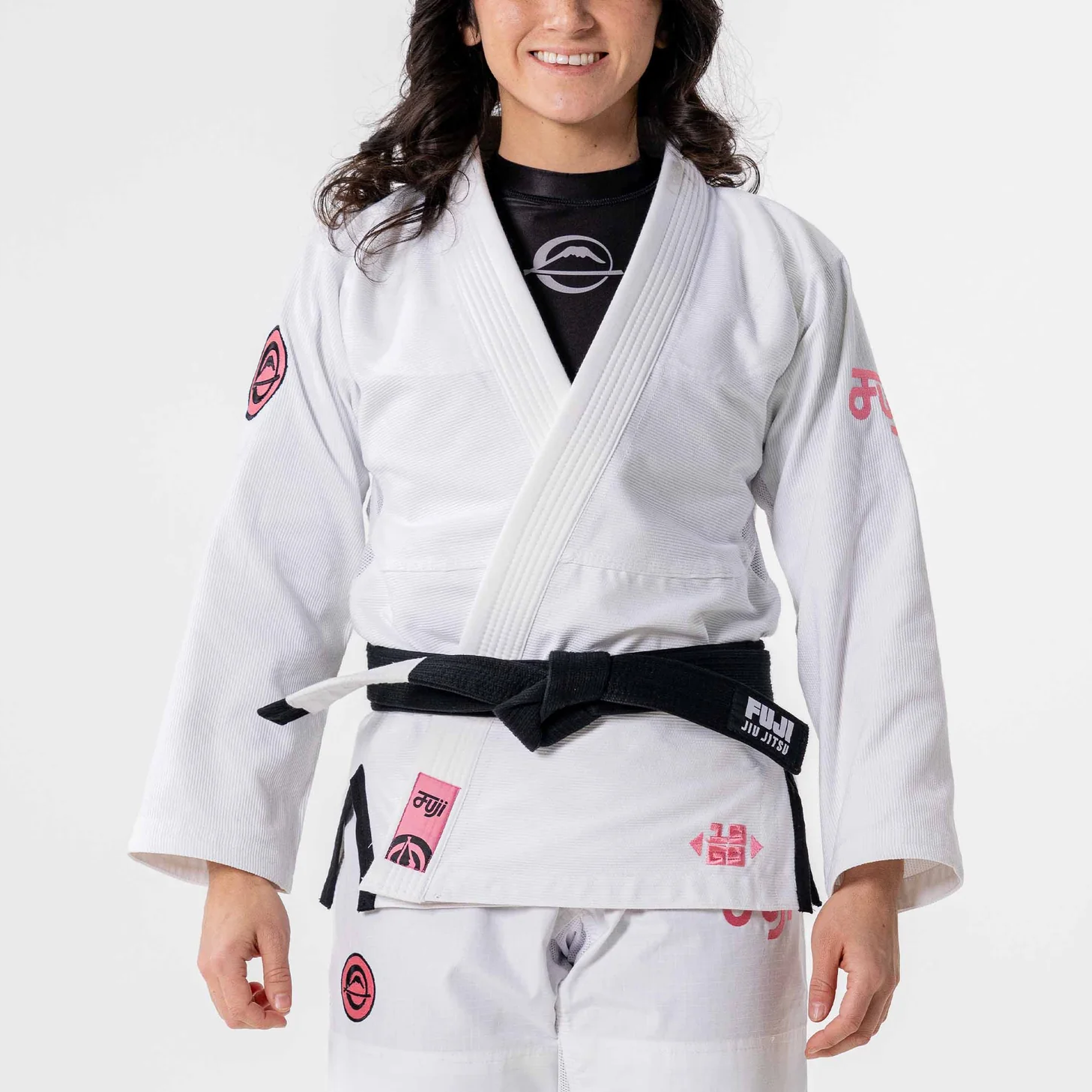 Fuji Womens Flow-Tech BJJ Gi White/Pink/Teal W00