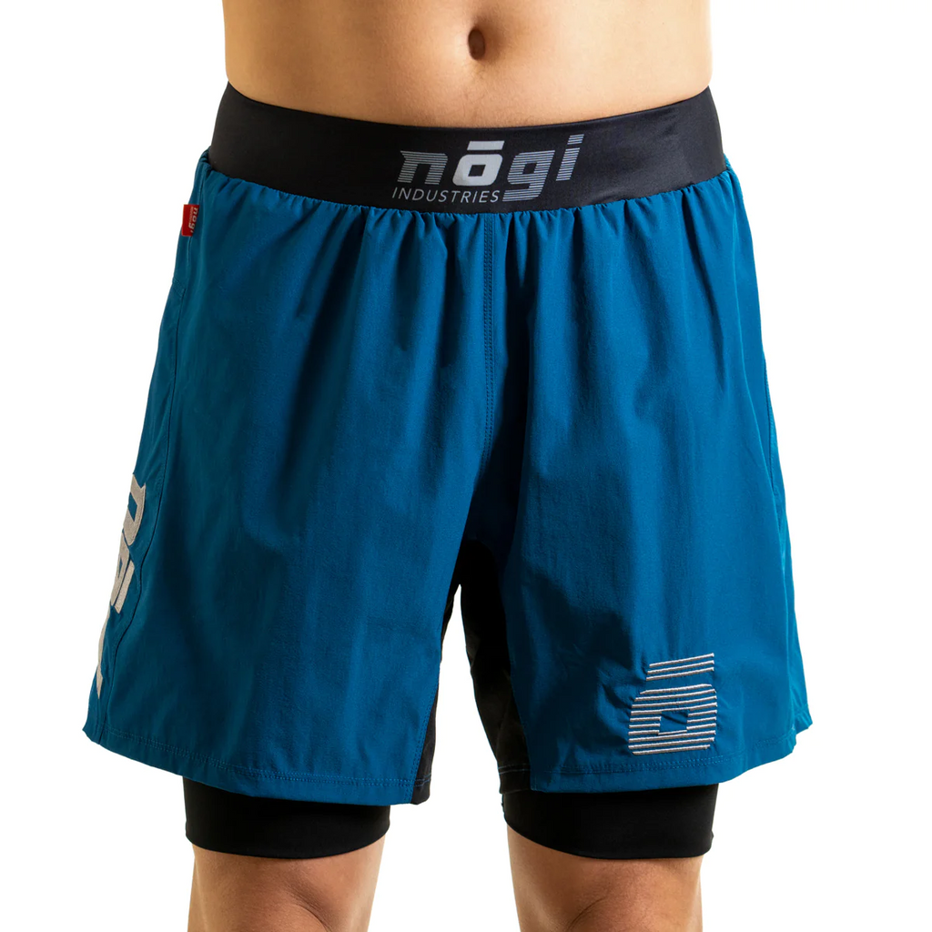 NOGI Industries Ghost Premium Grappling Shorts - 7" Inseam Blue XS 