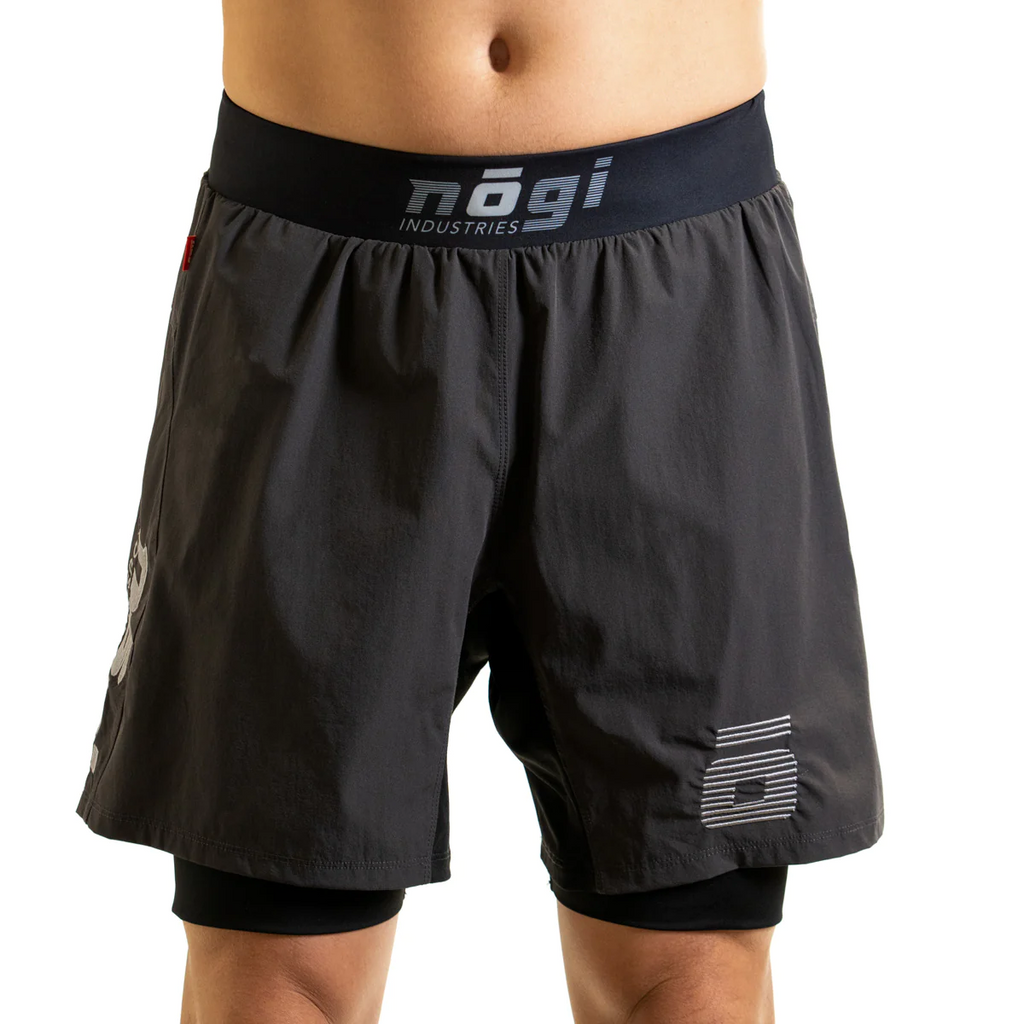 NOGI Industries Ghost Premium Grappling Shorts - 7" Inseam Gray XS 
