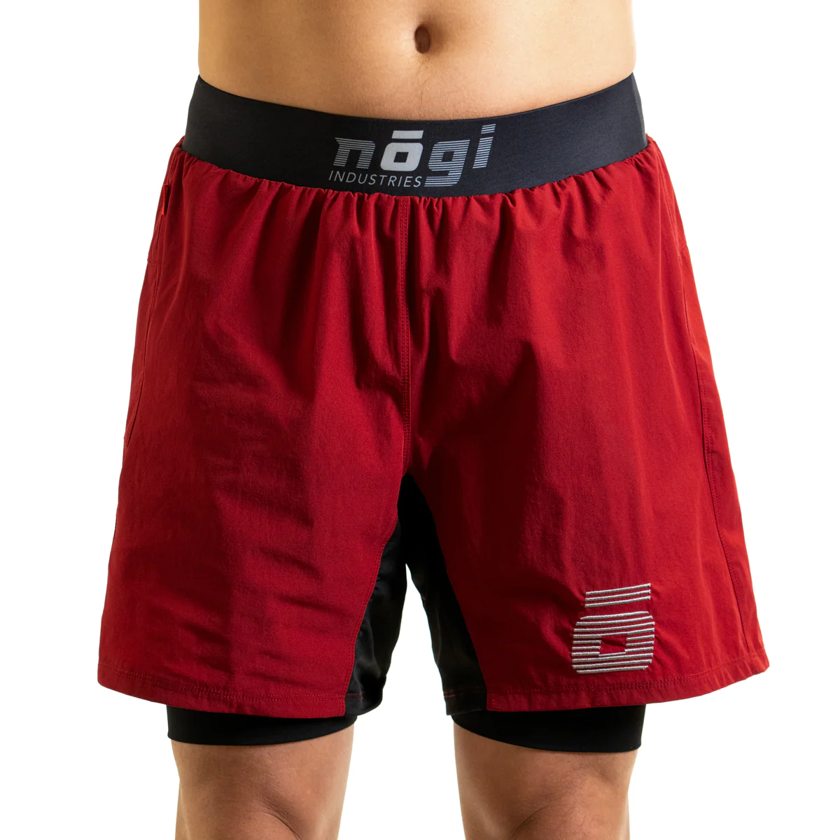 NOGI Industries Ghost Premium Grappling Shorts - 7" Inseam Red XS