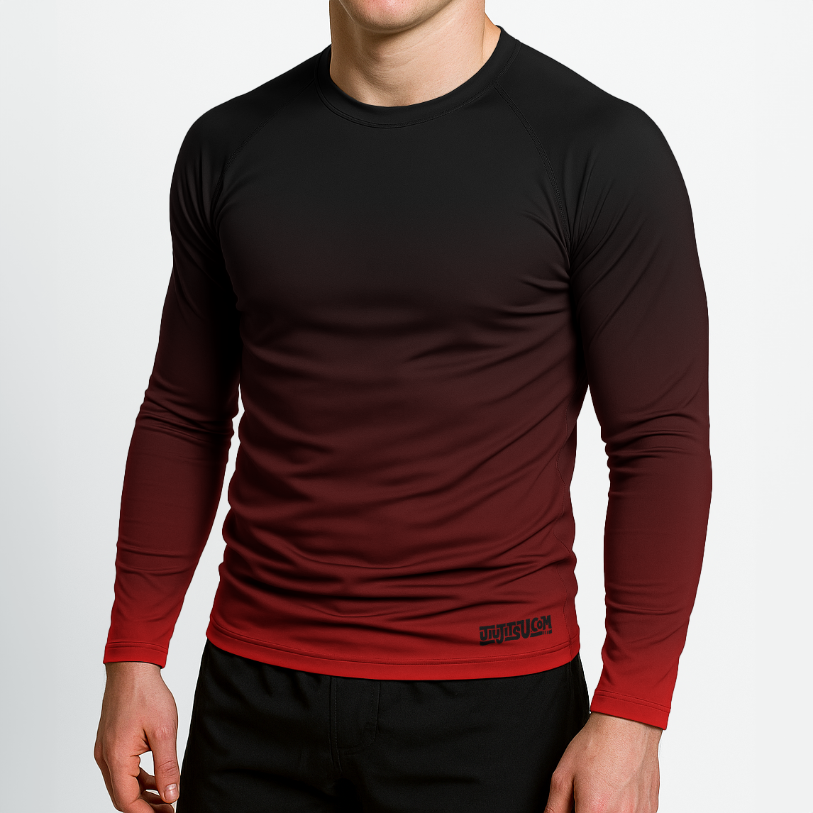 Jiujitsu.com Long Sleeve Ranked Rashguard - Black