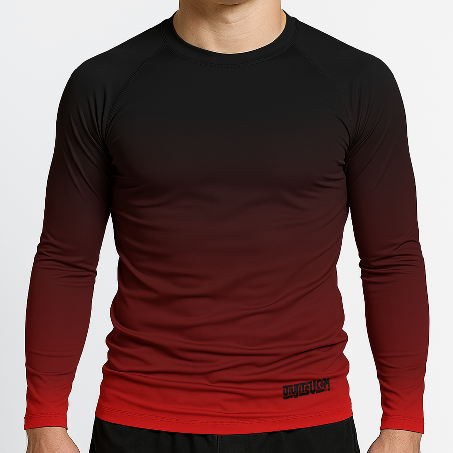 Jiujitsu.com Long Sleeve Ranked Rashguard - Black
