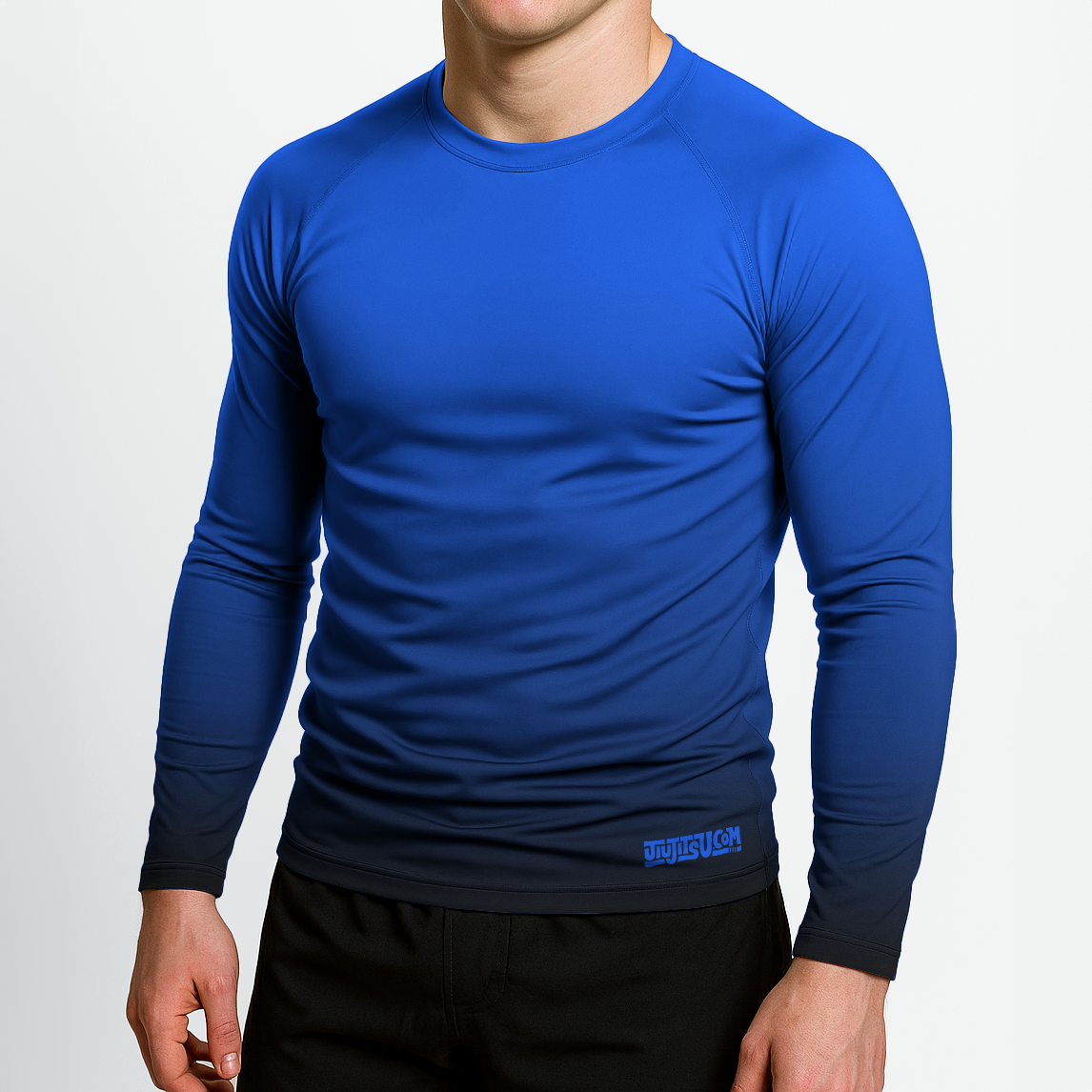 Jiujitsu.com Long Sleeve Ranked Rashguard - Blue