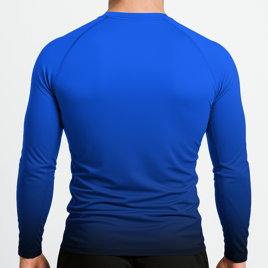 Jiujitsu.com Long Sleeve Ranked Rashguard - Blue