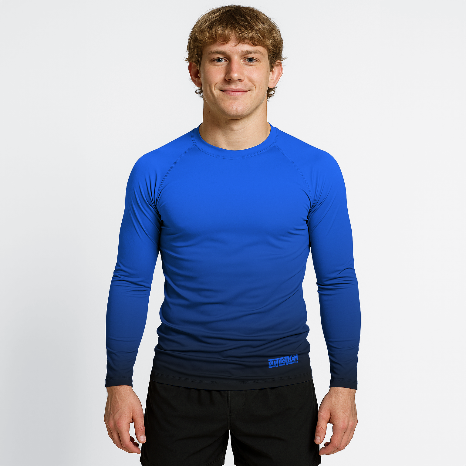 Jiujitsu.com Long Sleeve Ranked Rashguard - Blue