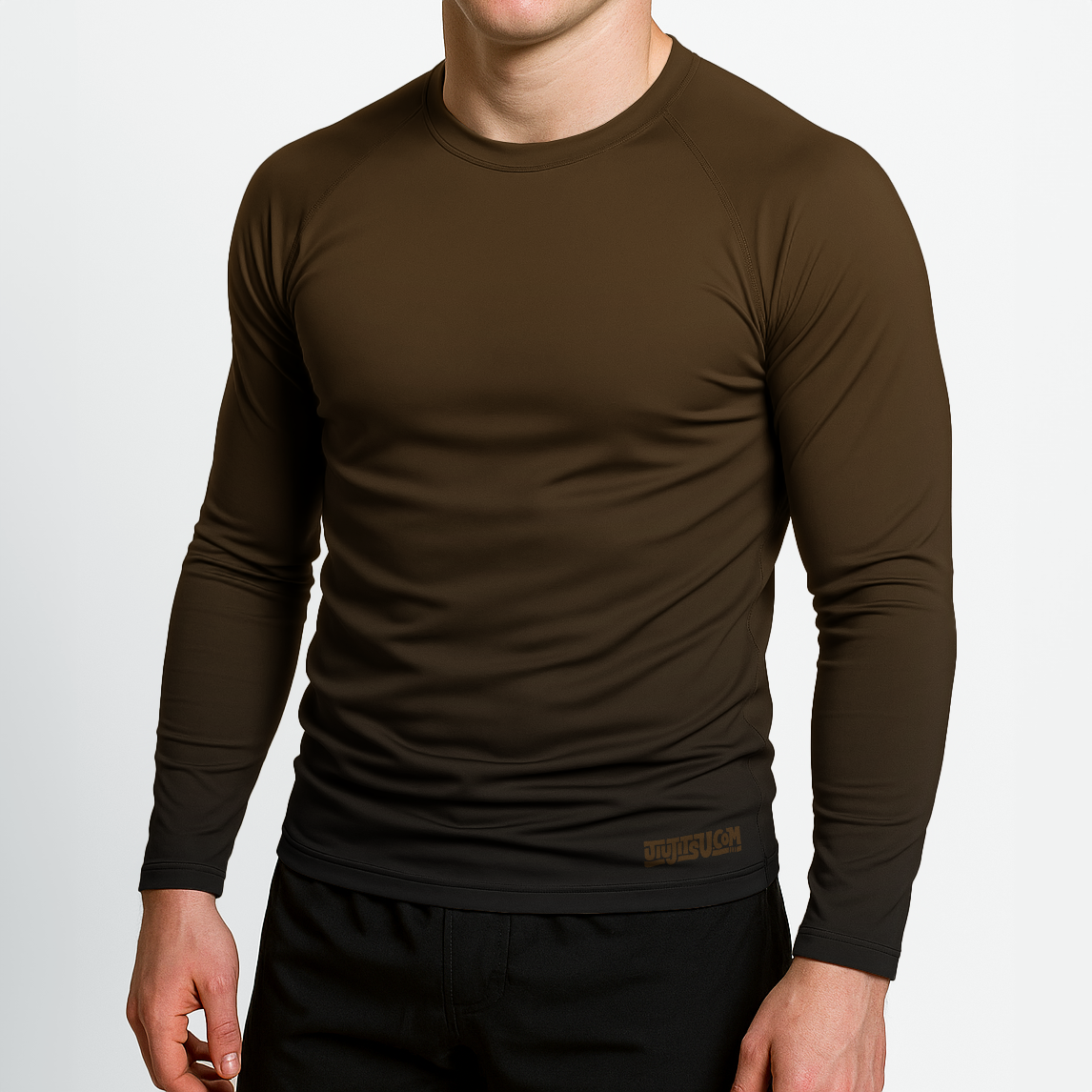 Jiujitsu.com Long Sleeve Ranked Rashguard - Brown