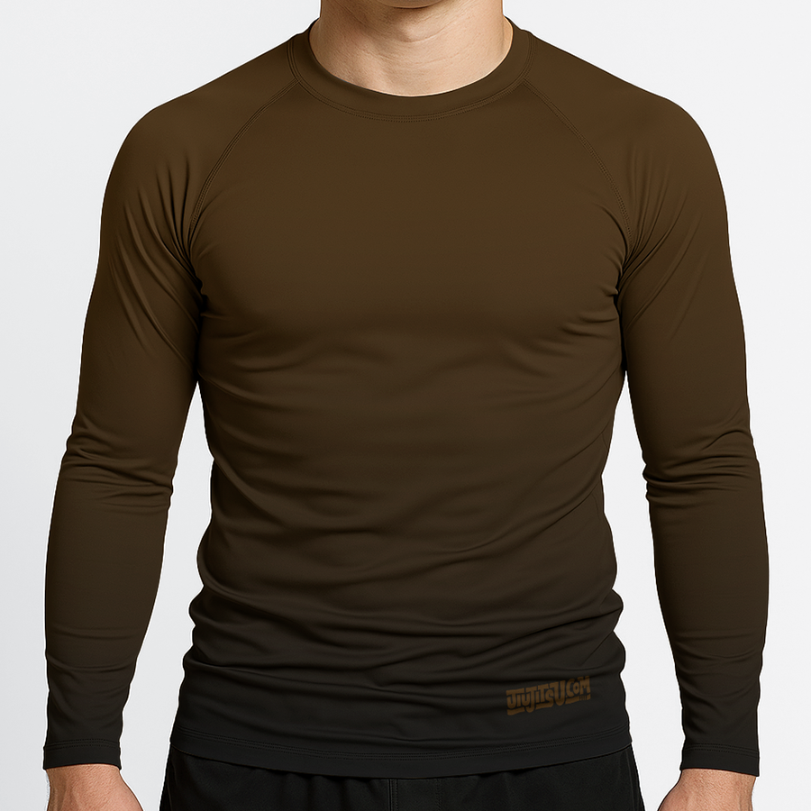 Jiujitsu.com Long Sleeve Ranked Rashguard - Brown