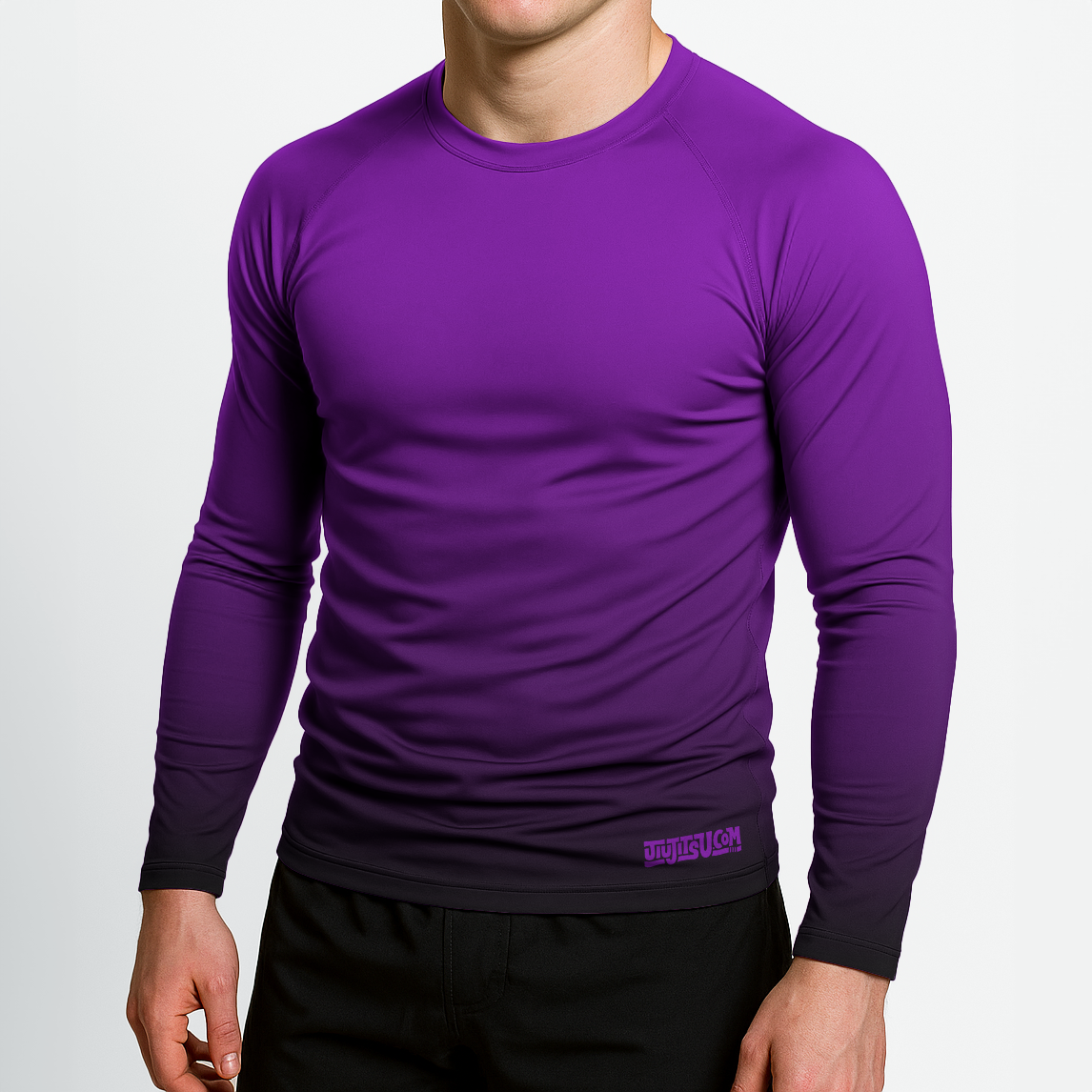 Jiujitsu.com Long Sleeve Ranked Rashguard - Purple