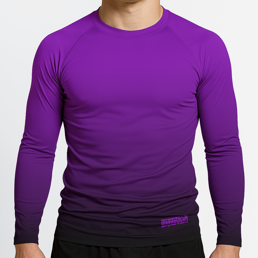 Jiujitsu.com Long Sleeve Ranked Rashguard - Purple