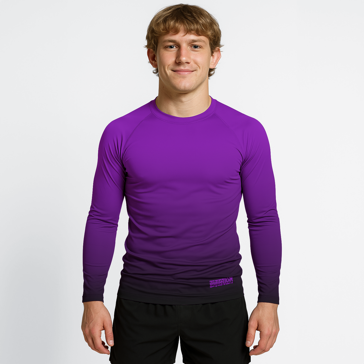 Jiujitsu.com Long Sleeve Ranked Rashguard - Purple