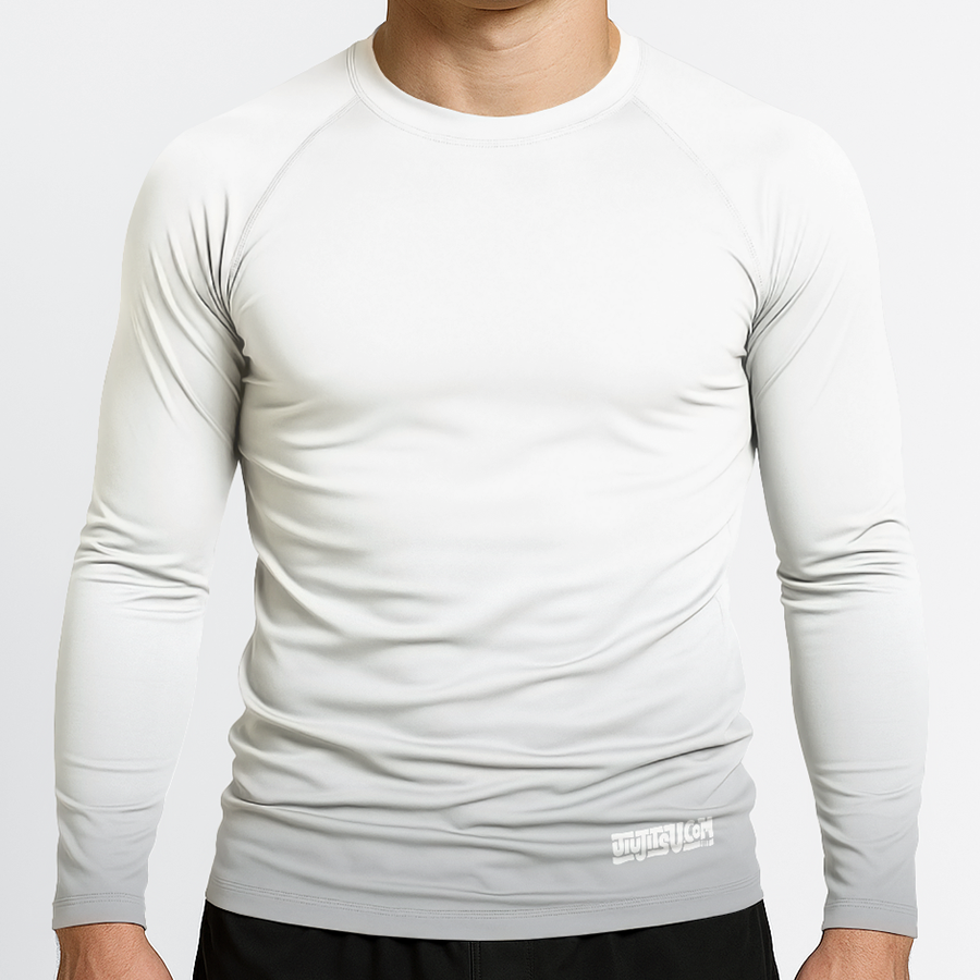 Jiujitsu.com Long Sleeve Ranked Rashguard - White