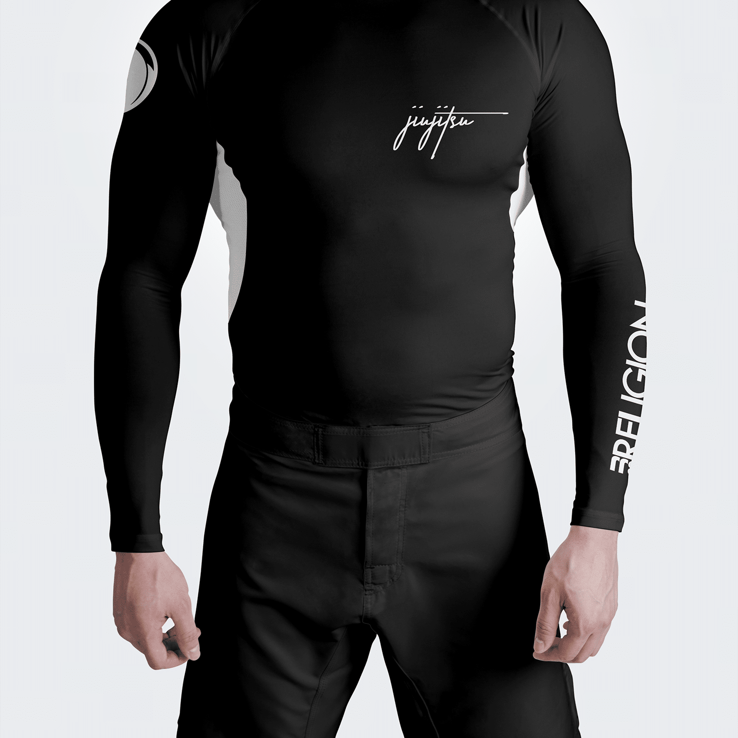 BJJ Religion Script Rashguard