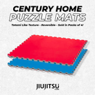 Reversible Home BJJ Puzzle Mats (4 Pack) 1" Red/Blue