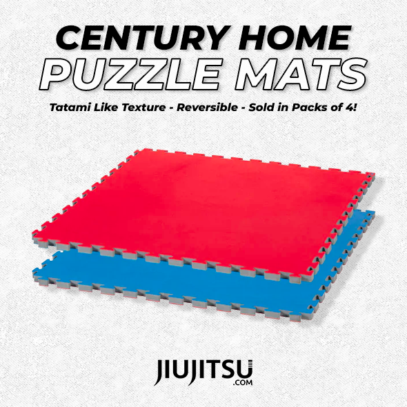 Reversible Home BJJ Puzzle Mats (4 Pack) 1" Red/Blue 