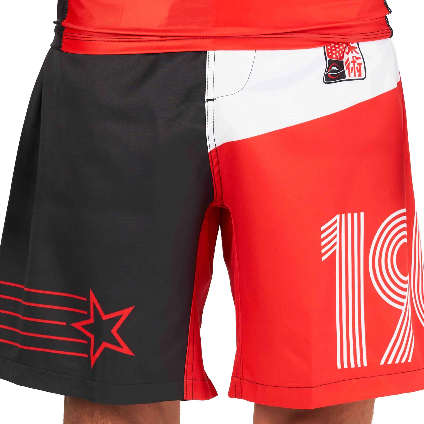 Fuji Linear Lockdown Lightweight Shorts Black/Red 28