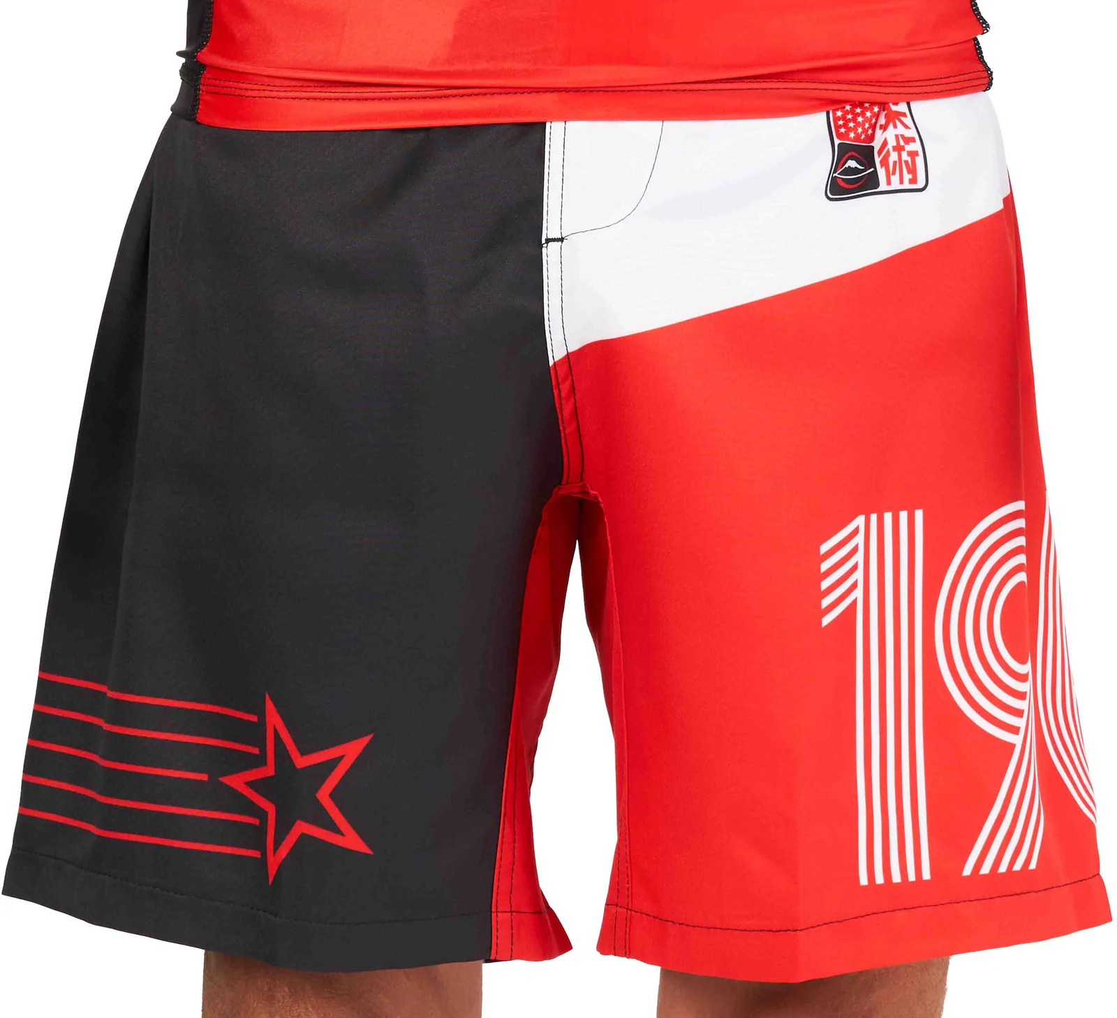 Fuji Linear Lockdown Lightweight Shorts Black/Red 28