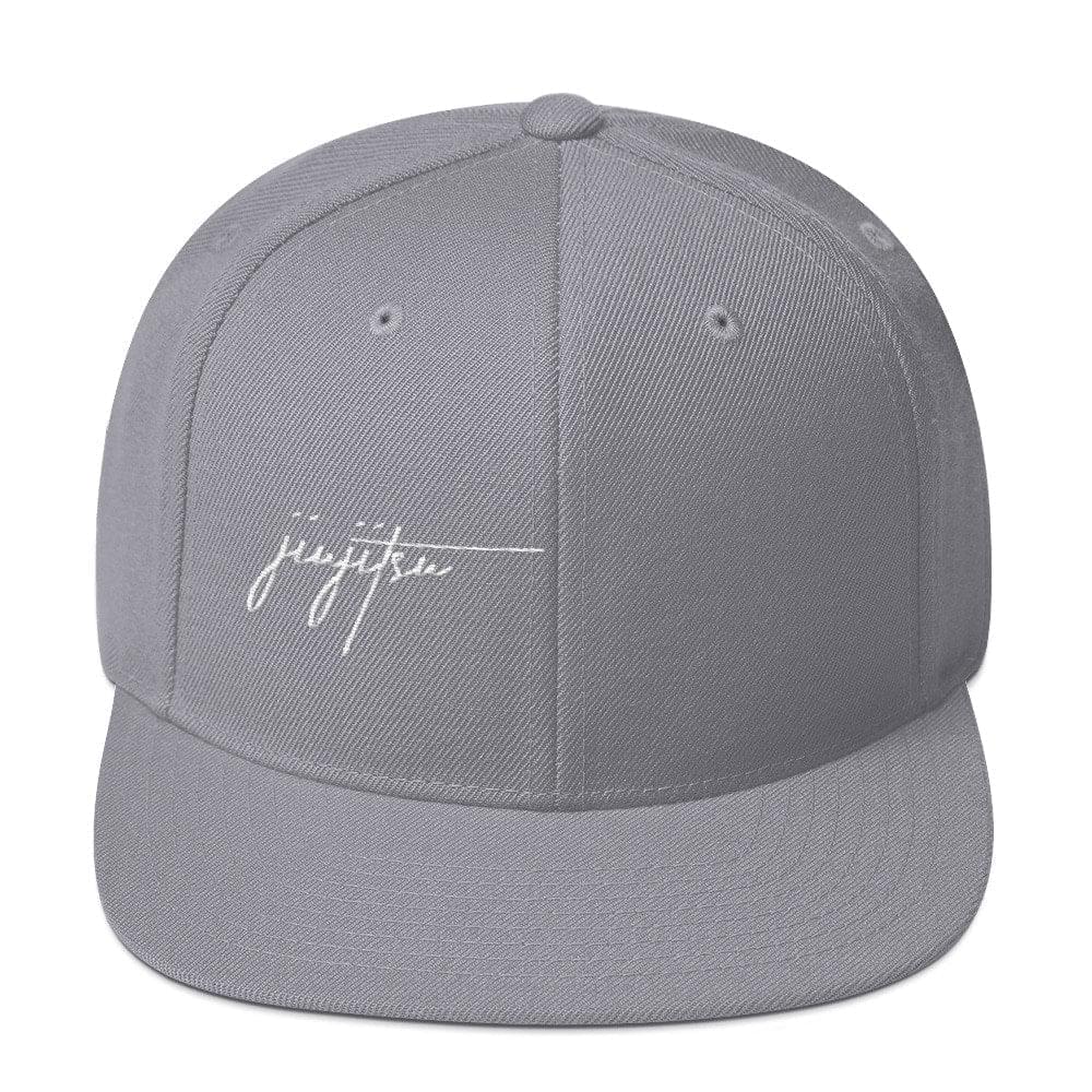 BJJ Religion Script Snapback Hat Silver