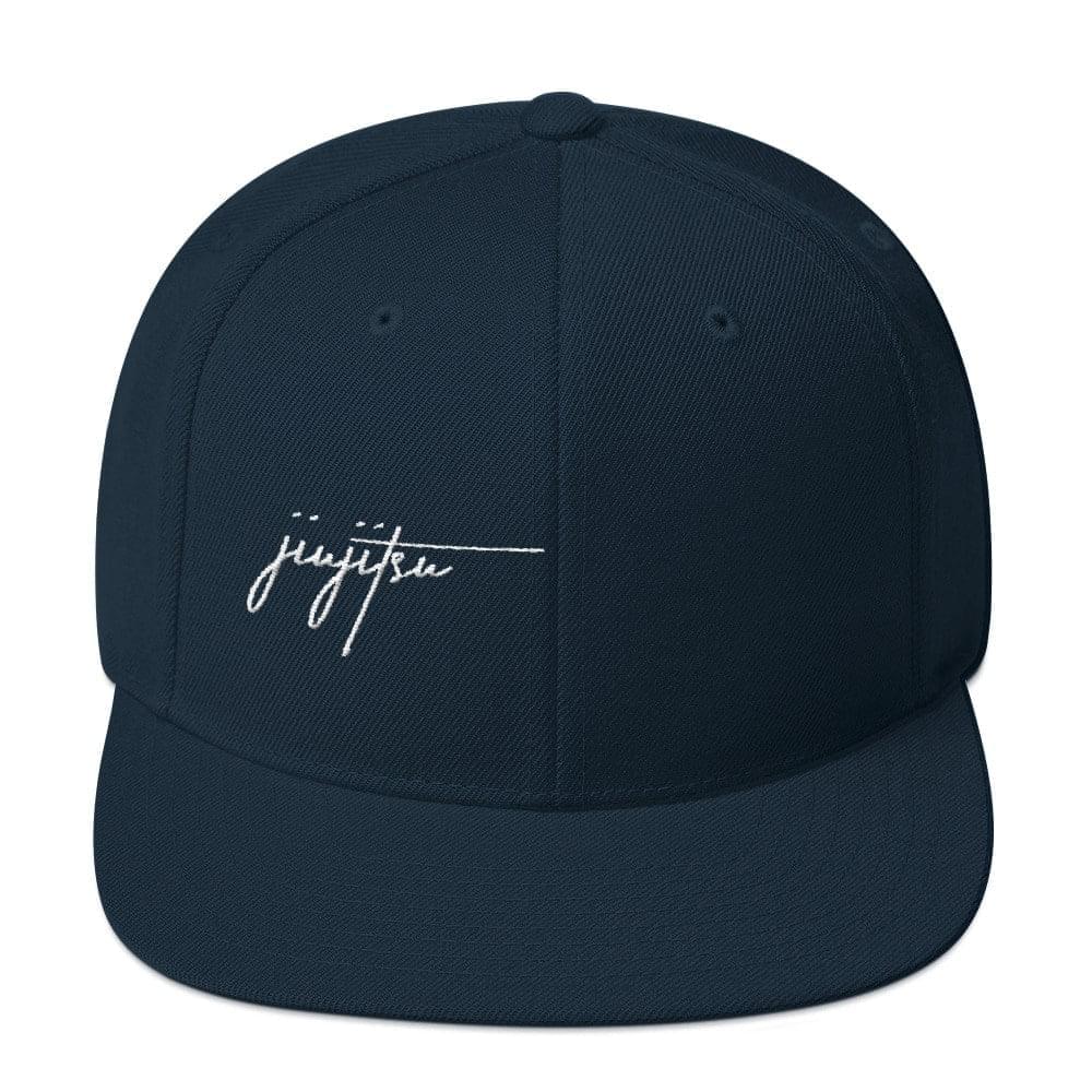 BJJ Religion Script Snapback Hat Dark Navy