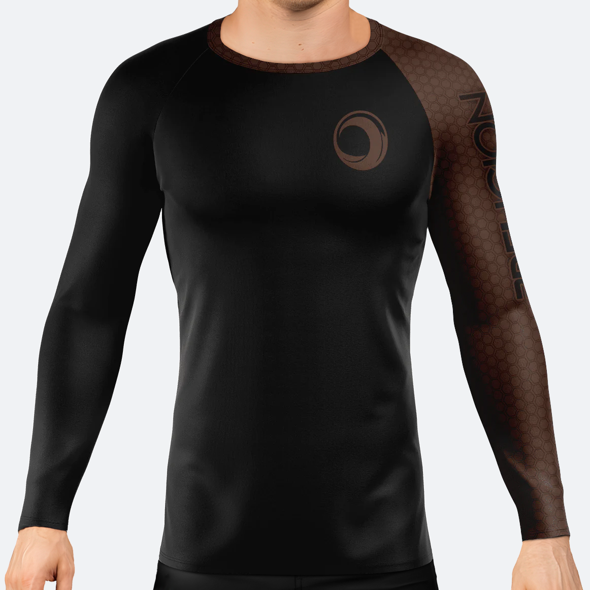 BJJ Religion Fundamental Ranked Rashguard Brown XS 