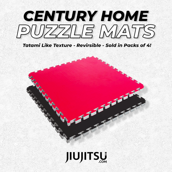 Reversible Home BJJ Puzzle Mats (4 Pack) 1" Black/Red 