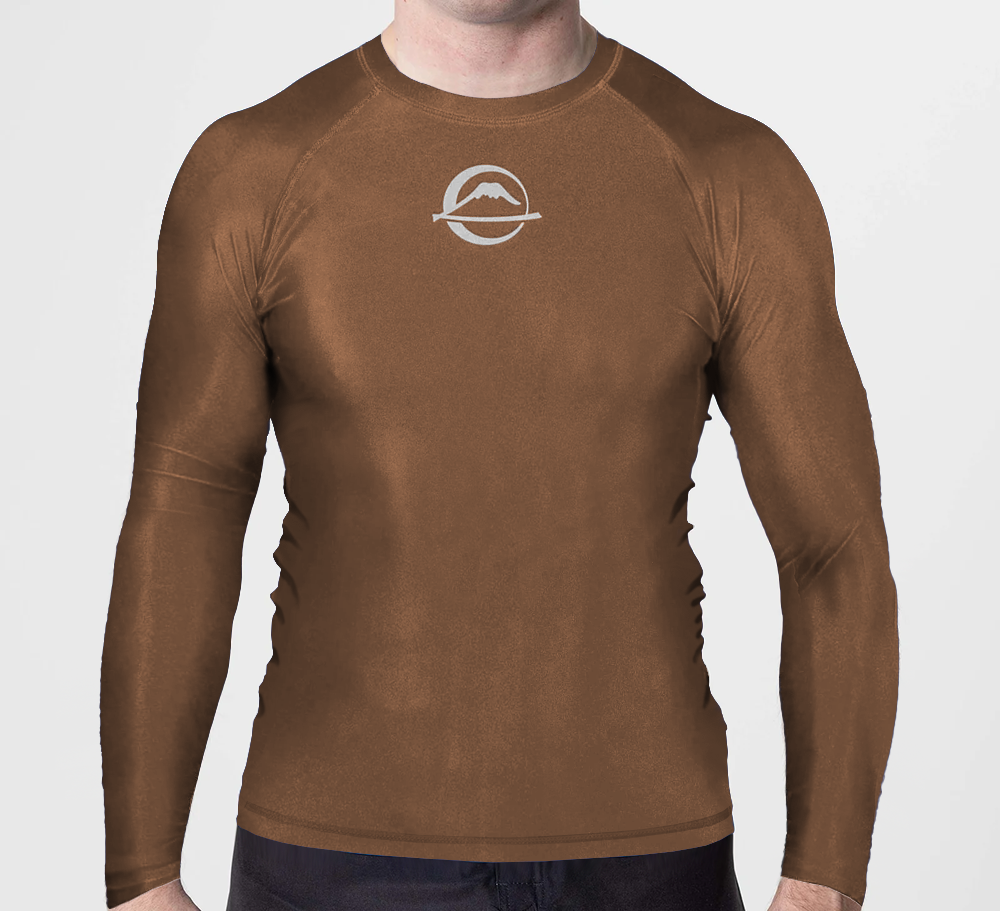 Fuji Baseline Ranked Long Sleeve Rashguard Brown X-Small 