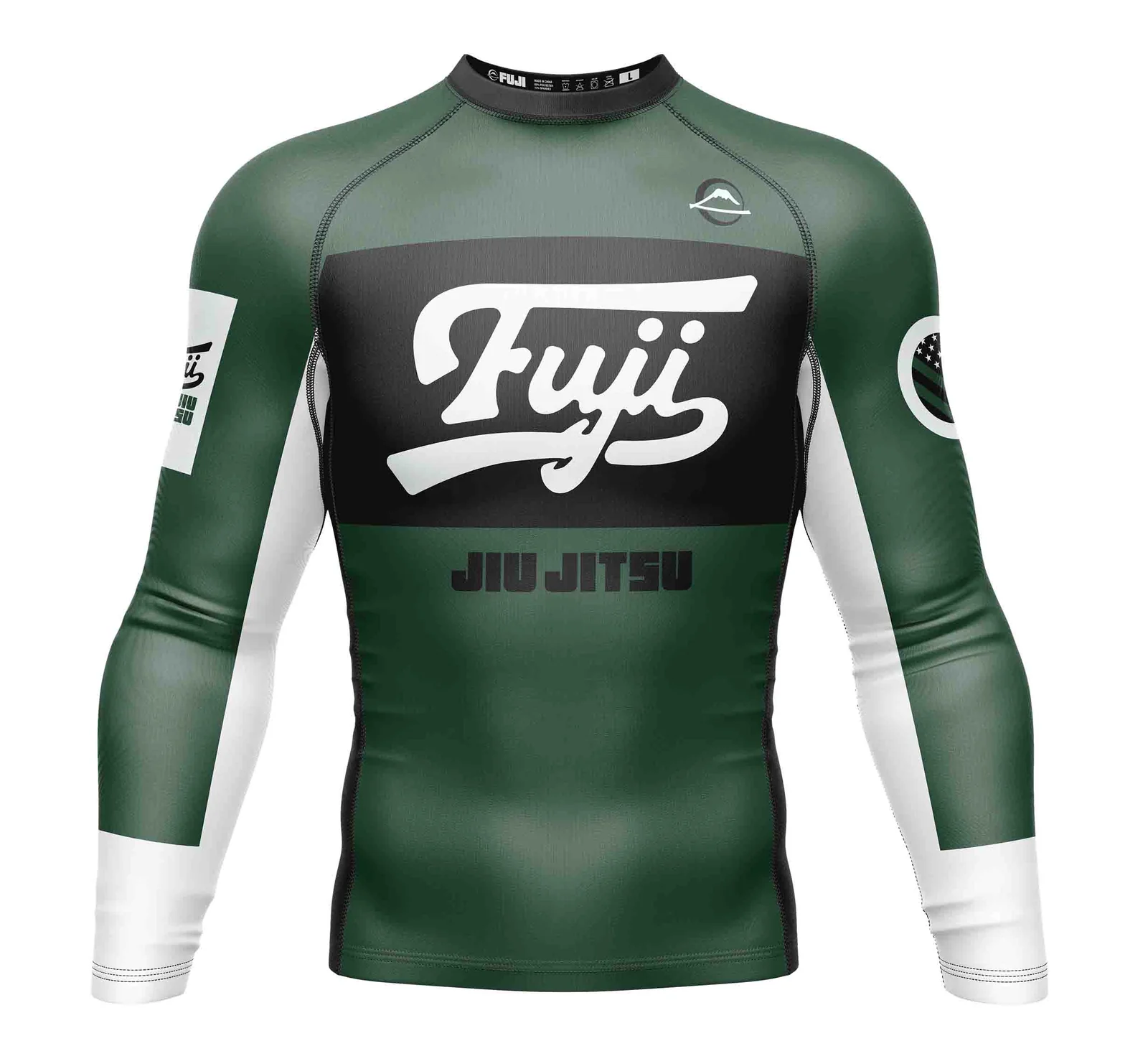 Fuji Script Long Sleeve Rashguard Green XS 