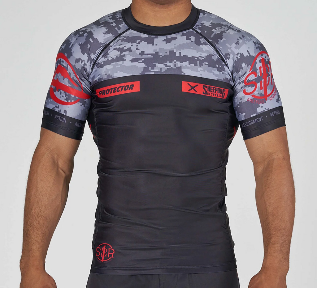 Octopus Long Sleeve Rash Guard - Men's BJJ Jiu Jitsu Shirt For No Gi Training & MMA