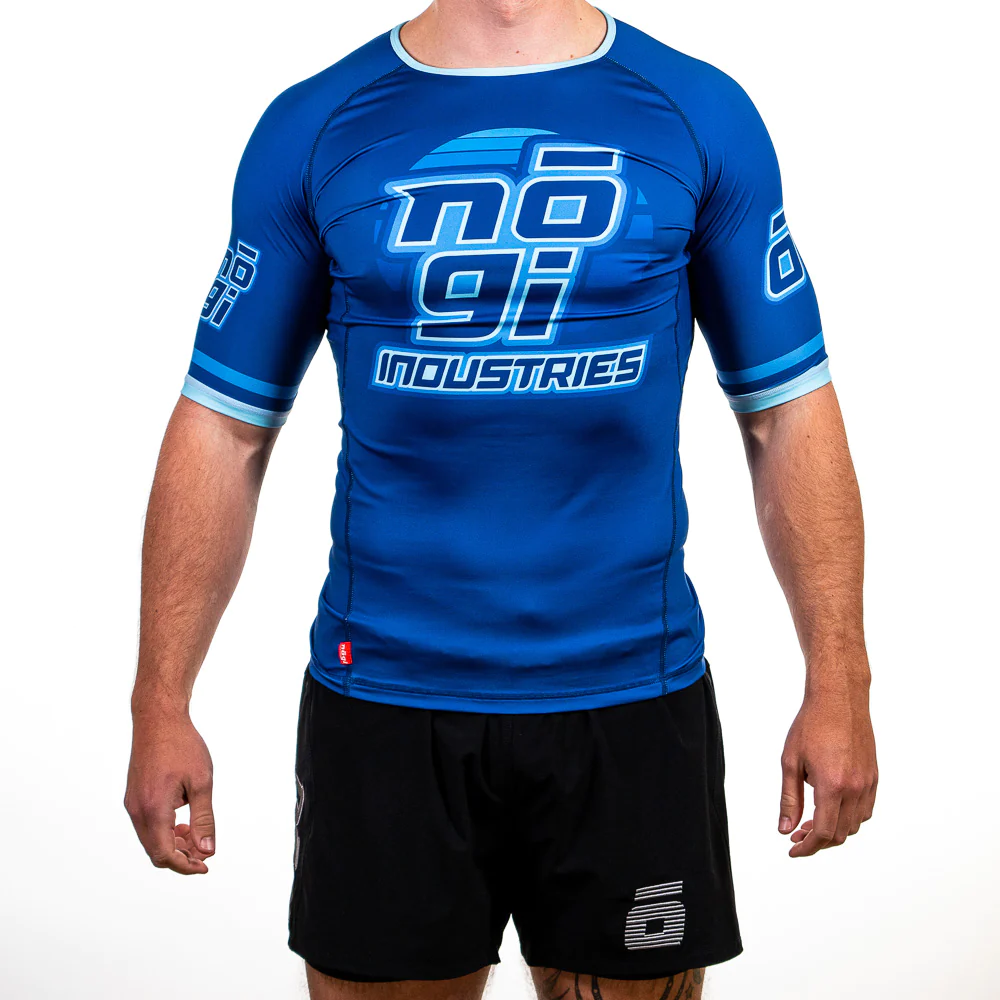 NOGI Industries '7Four Short Sleeve Ranked Rashguard Blue S 