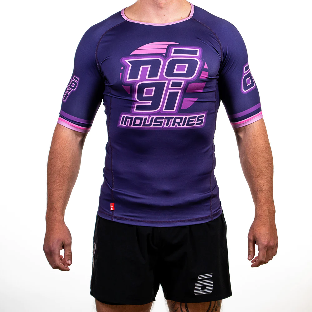 NOGI Industries '7Four Short Sleeve Ranked Rashguard Purple S 