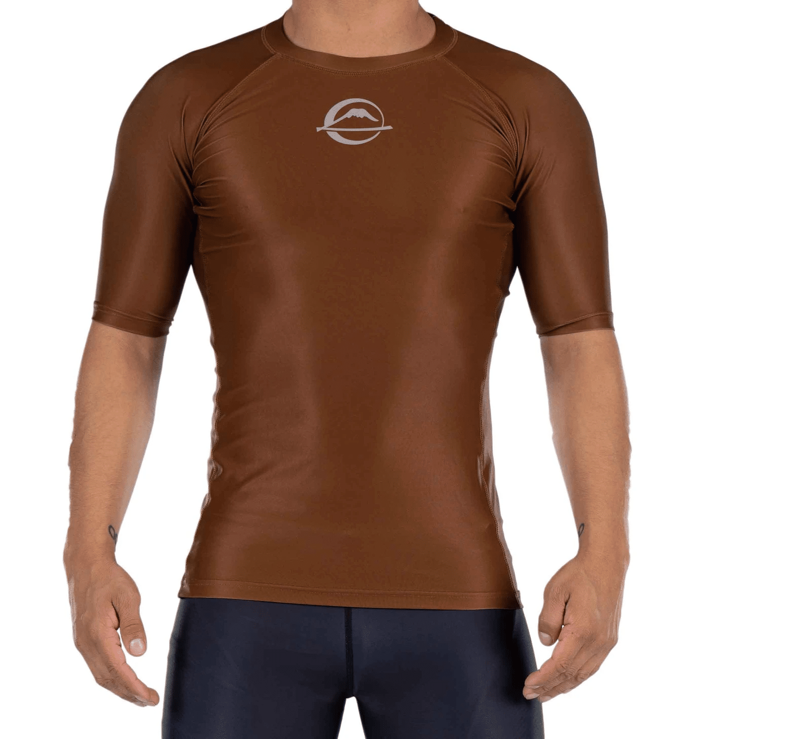 Fuji Baseline Ranked Short Sleeve Rashguard Brown X-Small 