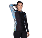 Fuji Kimono Womens Long Sleeve Rashguard Blue   