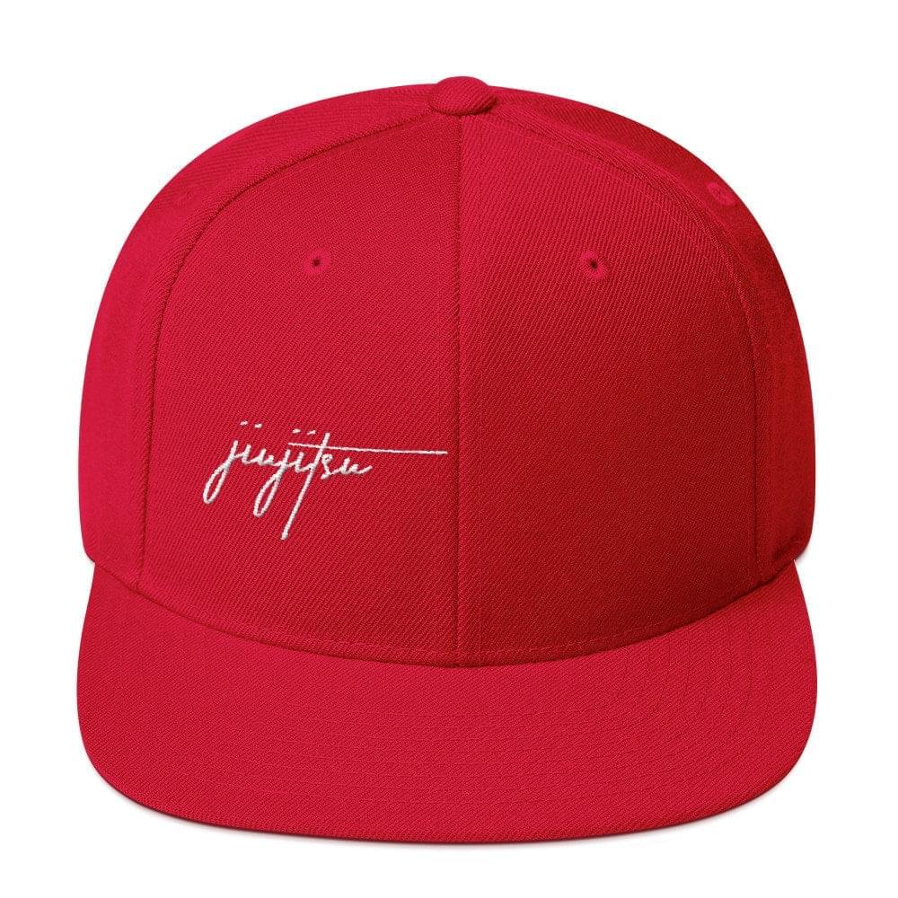 BJJ Religion Script Snapback Hat Red  