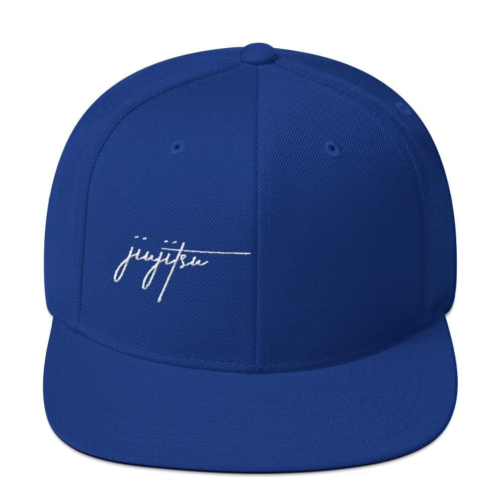 BJJ Religion Script Snapback Hat Royal Blue  