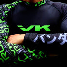 Vandal Kimonos Ground Work Rashguard Black/Green Youth Large 