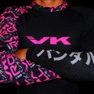 Vandal Kimonos Ground Work Rashguard Black/Pink Youth Large 